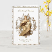 ヴァージンメリーイエズエンジェルス山カーメル宗教的 カード (黄色い花)