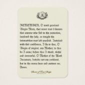 ヴァージンメリーイエズエンジェルズメモリアレ祈りの言葉 (裏面)