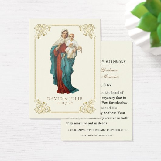 ヴァージンメリーイエズカソリッ結婚クルーデス祈りの言葉 (デスク)