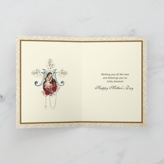 ヴァージンメリーイエズス宗教女神 カード (内部)