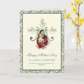 ヴァージンメリーイエズス宗教女神 カード (黄色い花)