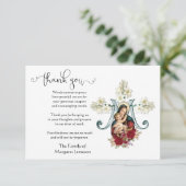 ヴァージンメリーイエズス宗教的ありがとうお悔やみ サンキューカード (スタンド正面)