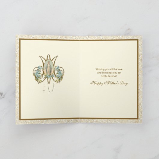 ヴァージンメリーイエズス宗教的カトリックフローラ カード (内部)