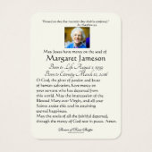 ヴァージンメリーイエズス葬儀記念神聖カード –  (裏面)