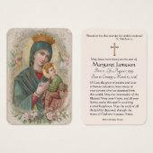 ヴァージンメリーイエズス葬儀記念神聖カード –  (正面&裏面)