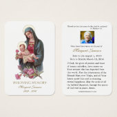 ヴァージンメリーイエズス葬儀記念神聖カード –  (正面&裏面)