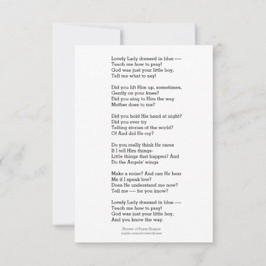 ヴァージンメリーイエズラブリーレディーブルーの詩を着た (裏面)