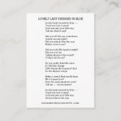 ヴァージンメリーイエズラブリーレディーブルーの詩を着た エンクロージャーカード (裏面)