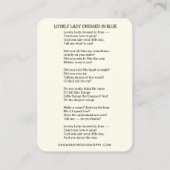 ヴァージンメリーイエズラブリーレディーブルーの詩を着た エンクロージャーカード (裏面)