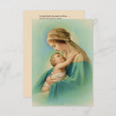 ヴァージンメリーイエズラブリーレディーブルーの詩を着た 招待状 (正面/裏面)