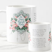 ヴァージンメリーイエズロザリーカソリックメモリアル コーヒーマグカップ