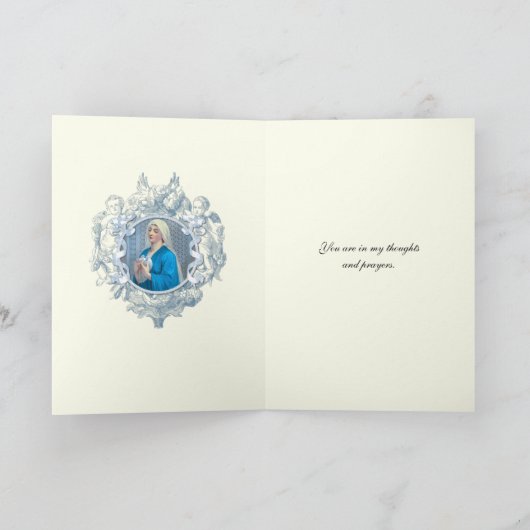 ヴァージンメリーウィズブルーエンジェルス宗教的 カード (内部)