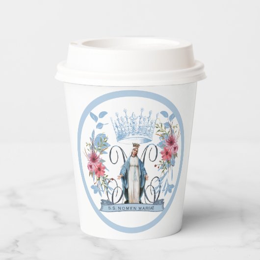 ヴァージンメリーカトリック宗教母メリーフローラ 紙コップ (裏面)