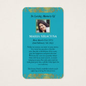 ヴァージンメリーカトリック葬儀記念祈りの言葉カード (裏面)