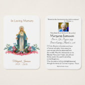 ヴァージンメリーカトリック葬儀記念聖札 –  (正面&裏面)