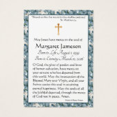 ヴァージンメリーカトリック葬儀記念聖札 –  (裏面)