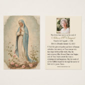 ヴァージンメリーカトリック葬儀記念聖札 –  (正面&裏面)