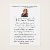 ヴァージンメリーカトリック葬儀記念聖札 – (裏面)