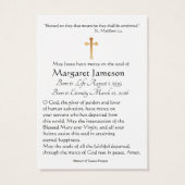 ヴァージンメリーカトリック葬儀記念聖札 –  (裏面)