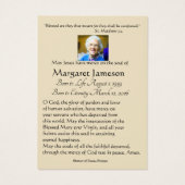 ヴァージンメリーカトリック葬儀記念聖札 –  (裏面)