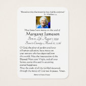 ヴァージンメリーカトリック葬儀記念聖札 –  (裏面)