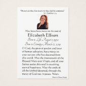 ヴァージンメリーカトリック葬儀記念聖札 –  (裏面)