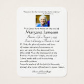 ヴァージンメリーカトリック葬儀記念聖札 –  (裏面)