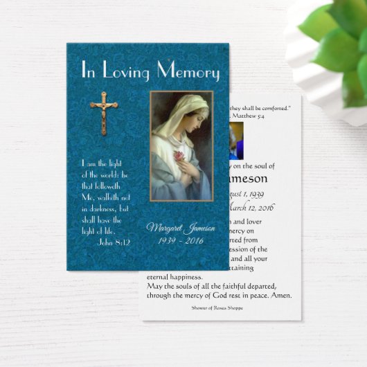 ヴァージンメリーカトリック葬儀記念聖札 –  (デスク)