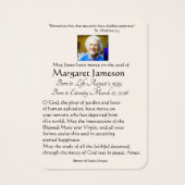 ヴァージンメリーカトリック葬儀記念聖札 –  (裏面)