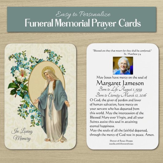 ヴァージンメリーカトリック葬儀記念聖札 – 