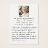 ヴァージンメリーカトリック葬儀記念聖札 –  (裏面)