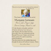 ヴァージンメリーカトリック葬儀記念聖札 –  (裏面)