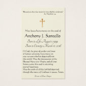 ヴァージンメリーカトリック葬儀記念聖札 –  (裏面)