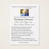 ヴァージンメリーカトリック葬儀記念聖札 –  (裏面)