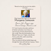 ヴァージンメリーカトリック葬儀記念聖札 – (裏面)