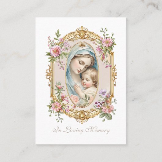 ヴァージンメリーカトリック葬儀記念聖札 – 名刺 (正面)