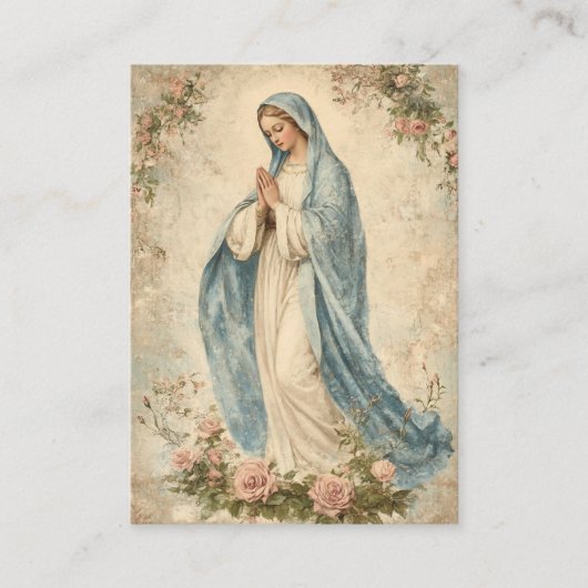 ヴァージンメリーカトリック葬儀記念聖札 – 名刺 (正面)