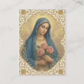 ヴァージンメリーカトリック葬儀記念聖札 –  名刺 (正面)