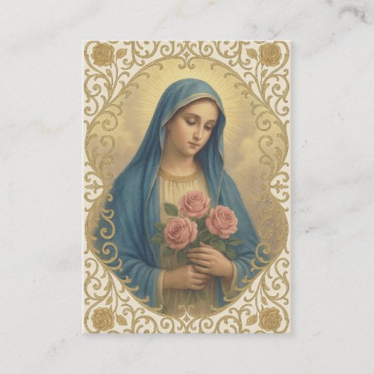 ヴァージンメリーカトリック葬儀記念聖札 – 名刺 (正面)
