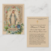 ヴァージンメリーカトリック葬儀記念聖札 –  名刺 (正面/裏面)