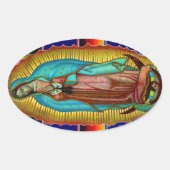 ヴァージンメリーグアダルーペティルマスティッカーの我々の女性 楕円形シール (正面)