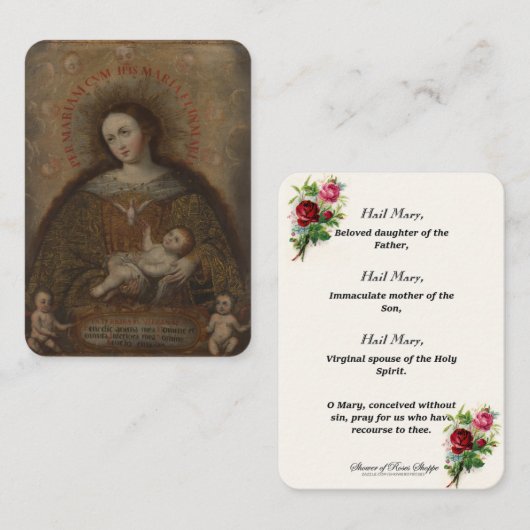 ヴァージンメリーサンリースピリットカソリックイエス祈りの言葉 プレイスカード (正面/裏面)
