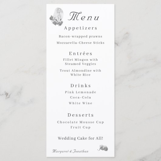 ヴァージンメリーシルバーカソリッ結婚クのメニュー メニュー (正面)