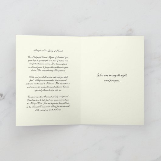 ヴァージンメリーノック宗教的なフローラ車の私たちの女性 カード (内部)