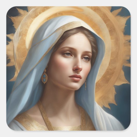 ヴァージンメリーハローカトモダンリックのアイコン スクエアシール (正面)