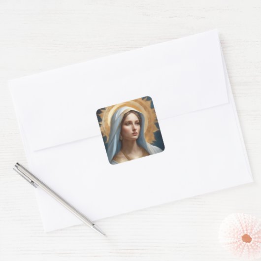 ヴァージンメリーハローカトモダンリックのアイコン スクエアシール (封筒)