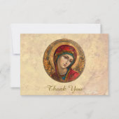 ヴァージンメリーパーチメントローマカトリック葬儀 サンキューカード (正面)