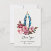 ヴァージンメリーラージレッドローゼカトリック葬儀 サンキューカード (正面)