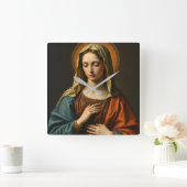 ヴァージンメリールネッサンススタイル時計 スクエア壁時計 (ホーム)