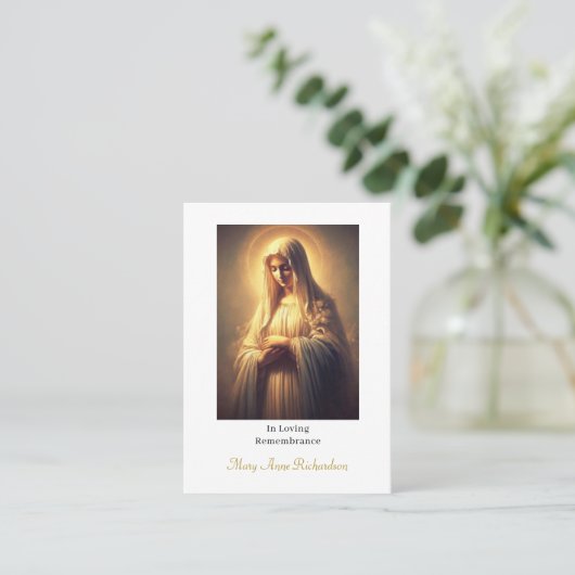 ヴァージンメリーローマカトリック記念祈りの言葉カード プレイスカード (スタンド正面)